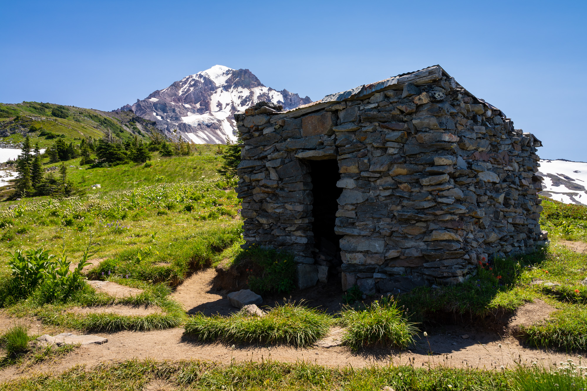 Mcneil Point and the stone shelter